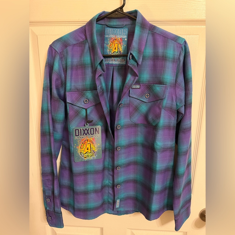 DIXXON Flannel Shirt in Purple and Teal Plaid